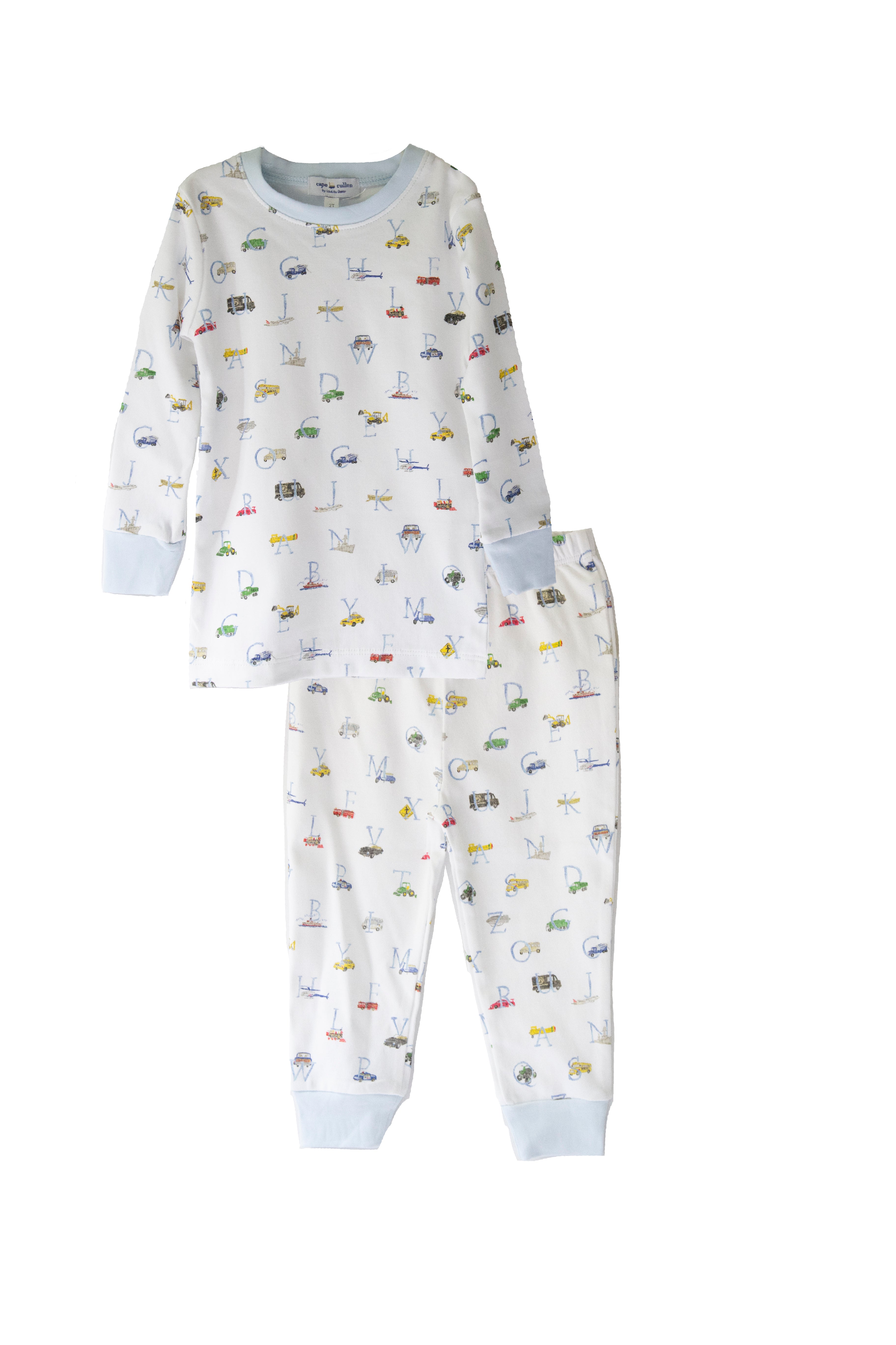 Vehicle Alphabet Pima Two Piece Pajama Set