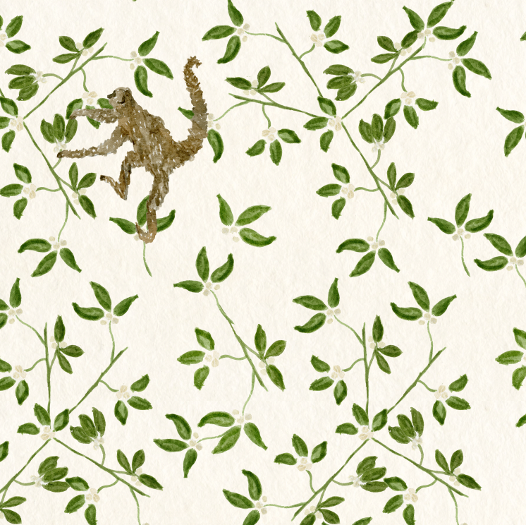 Monkey Grasscloth Wallpaper
