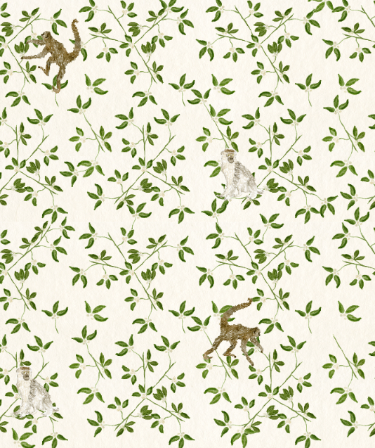 Monkey Grasscloth Wallpaper