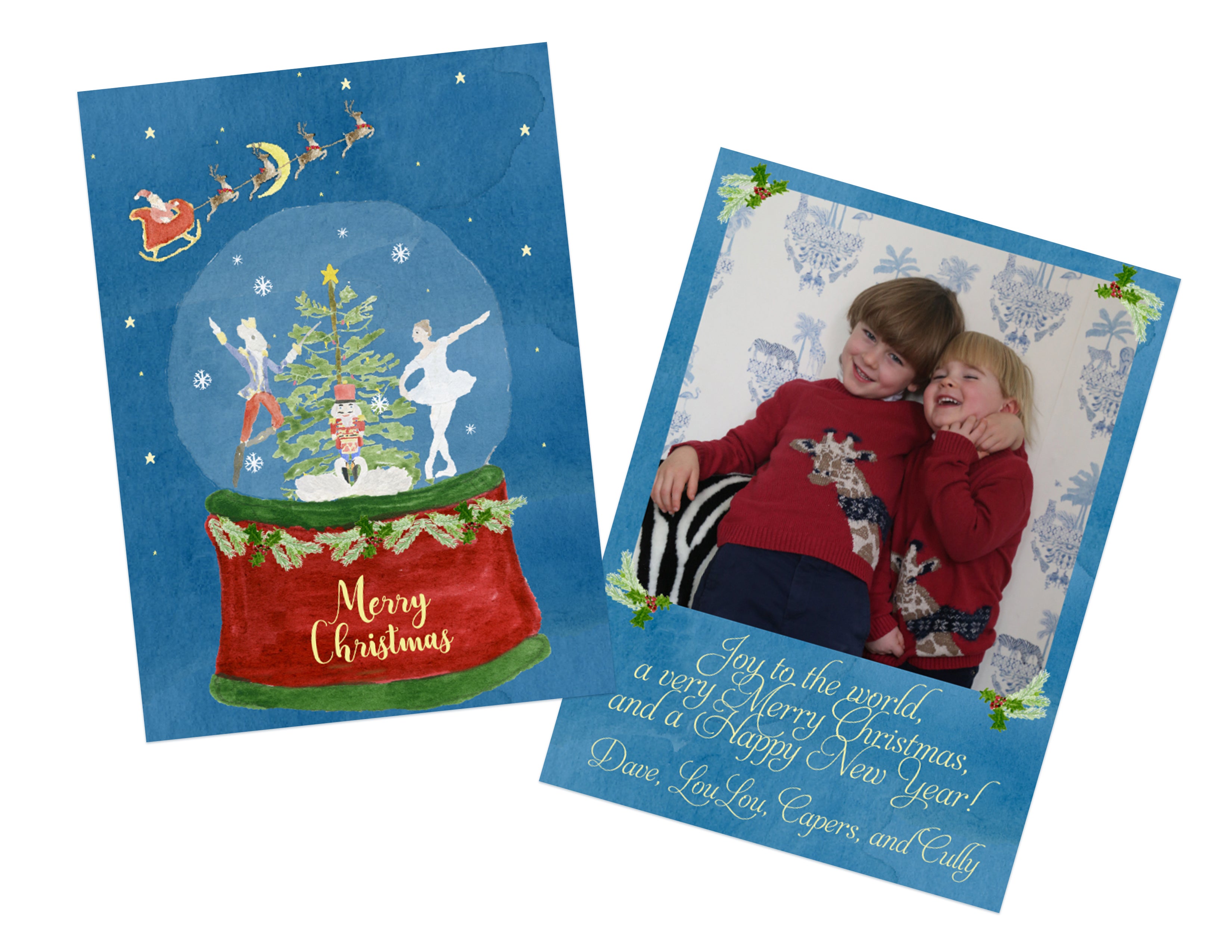 Nutcracker Snow Globe Holiday Card