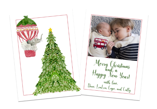 Custom Hot Air Balloon Holiday Card