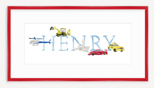 Vehicle Alphabet Name Print