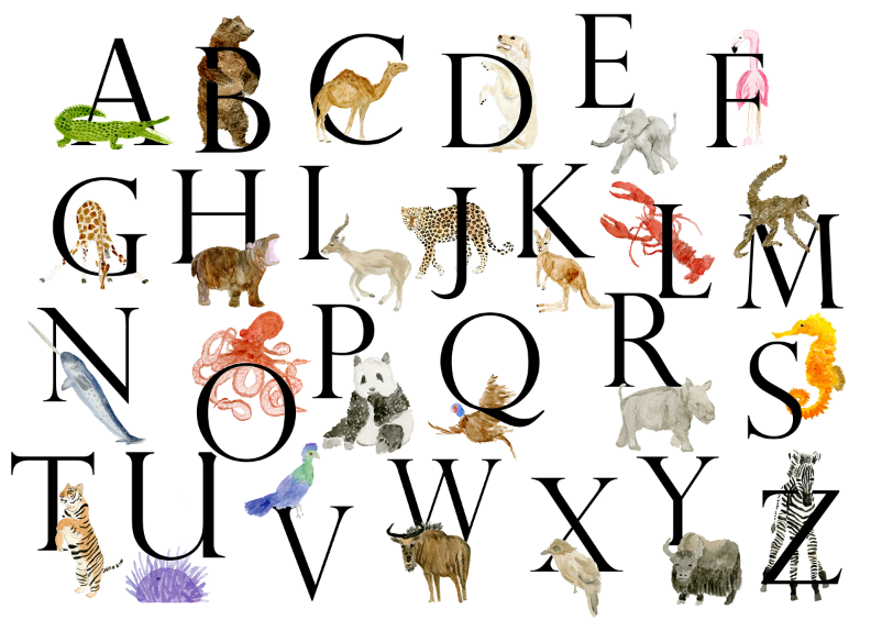 Nursery Animal Name Print