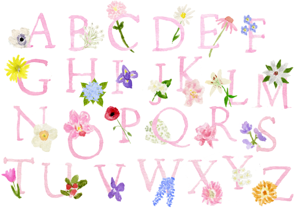 Floral Alphabet Print