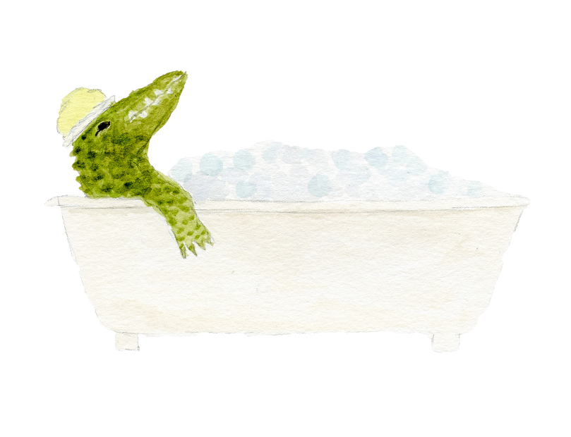 Crocodile Bubble Bath Print