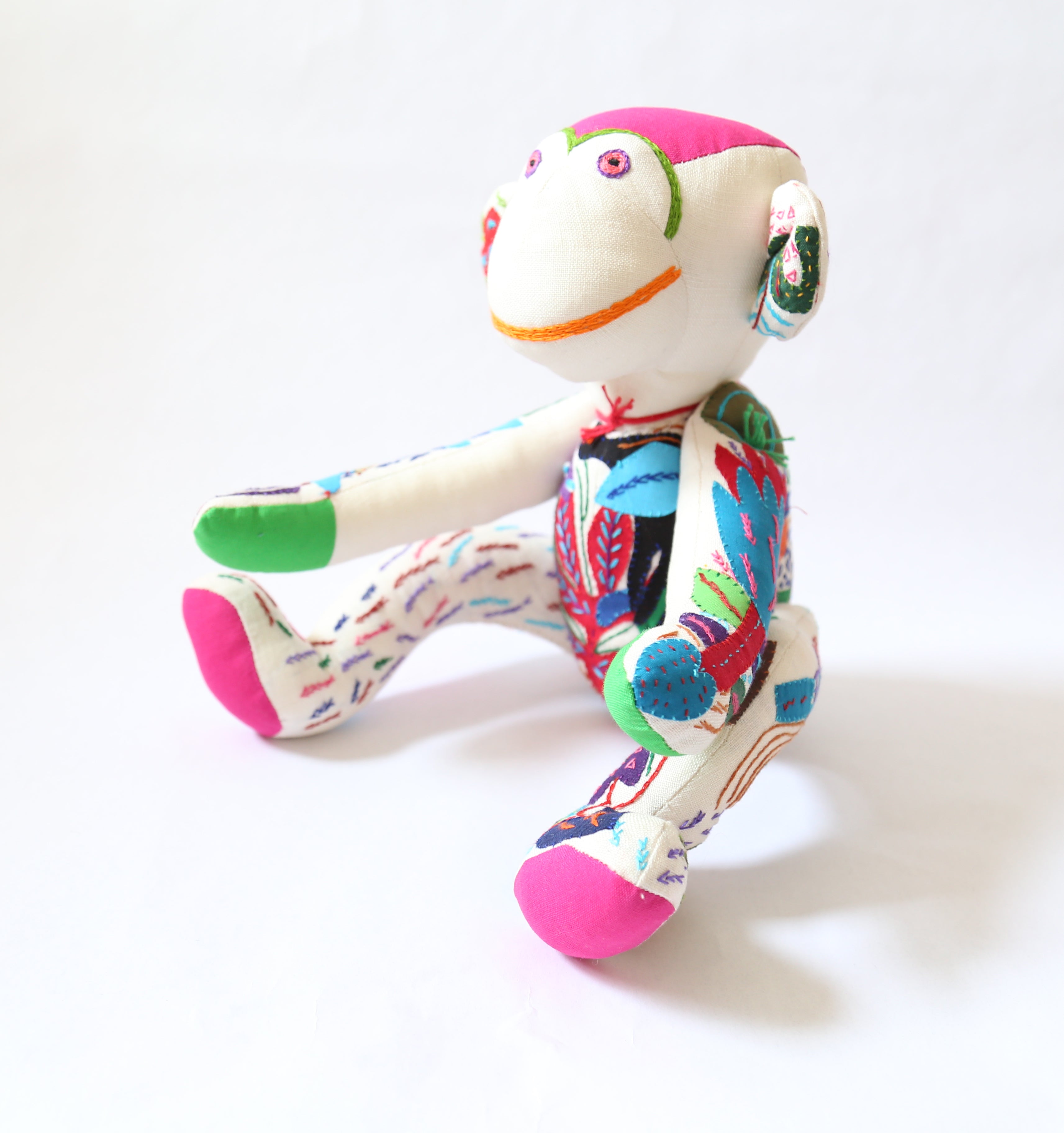 Medium Hand Stitched Stuffed Monkey