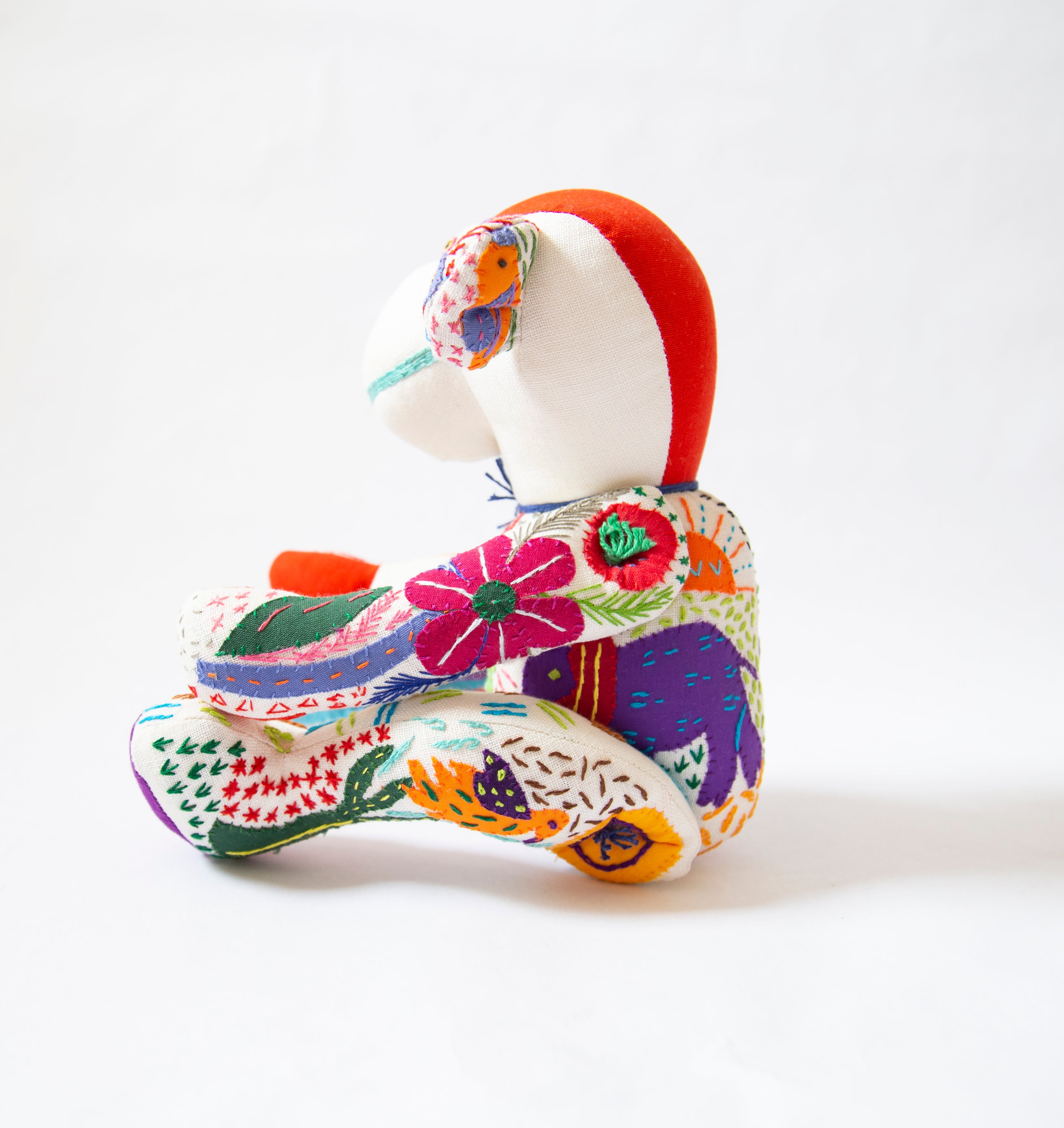 Medium Hand Stitched Stuffed Monkey