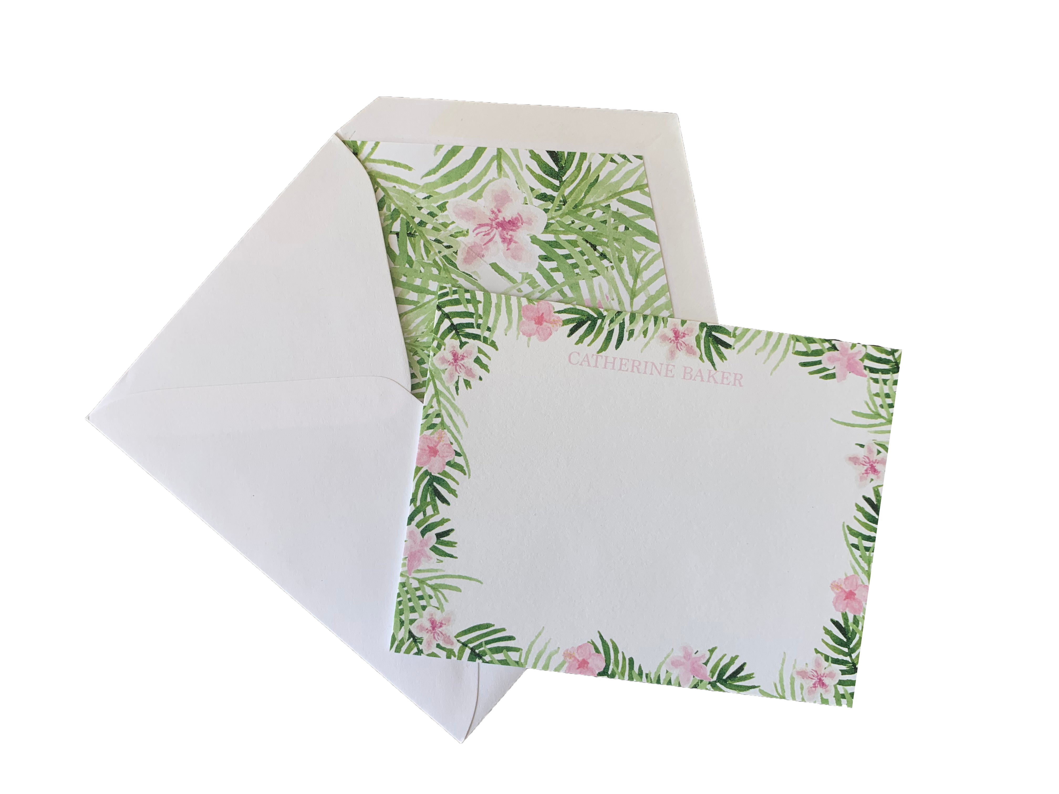 Palm and Azalea Stationery Set