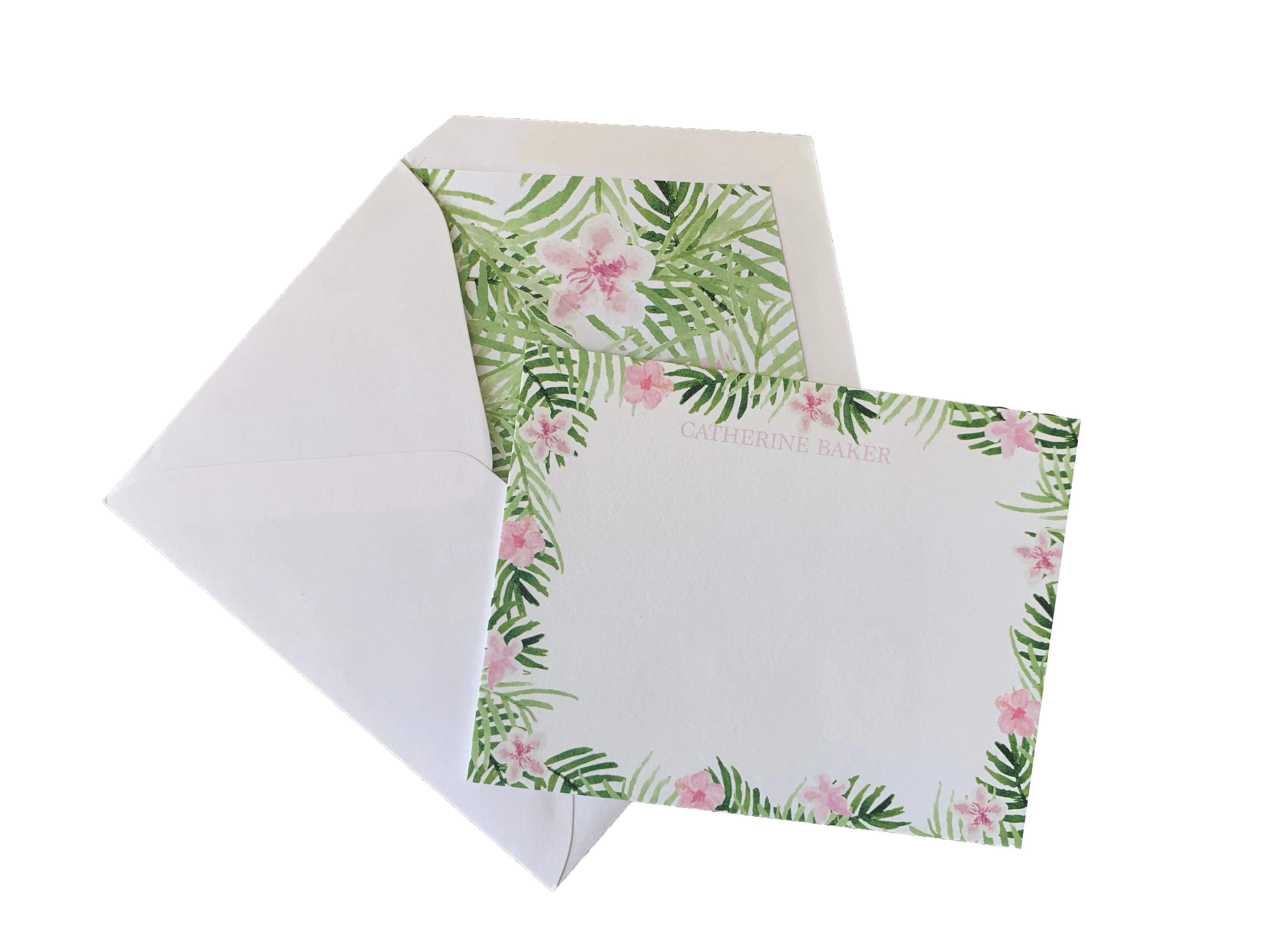 Palm and Azalea Stationery Set