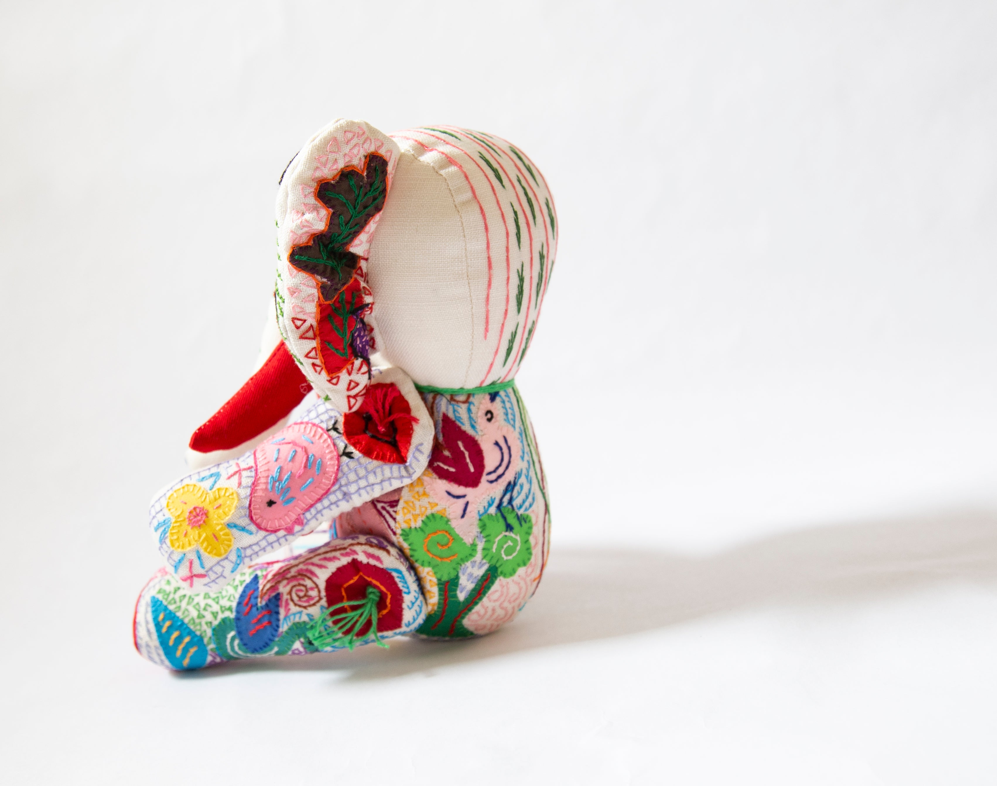 Small Hand Stitched Stuffed Elephant