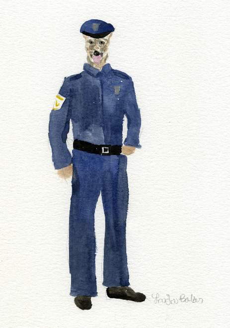 Police Dog Original Painting