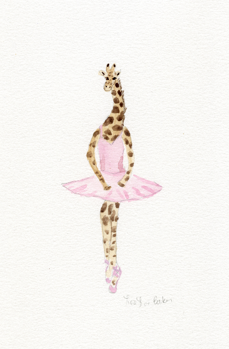 Giraffe Ballerina Original Painting