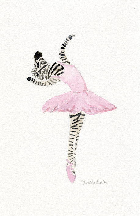 Zebra Ballerina Original Painting