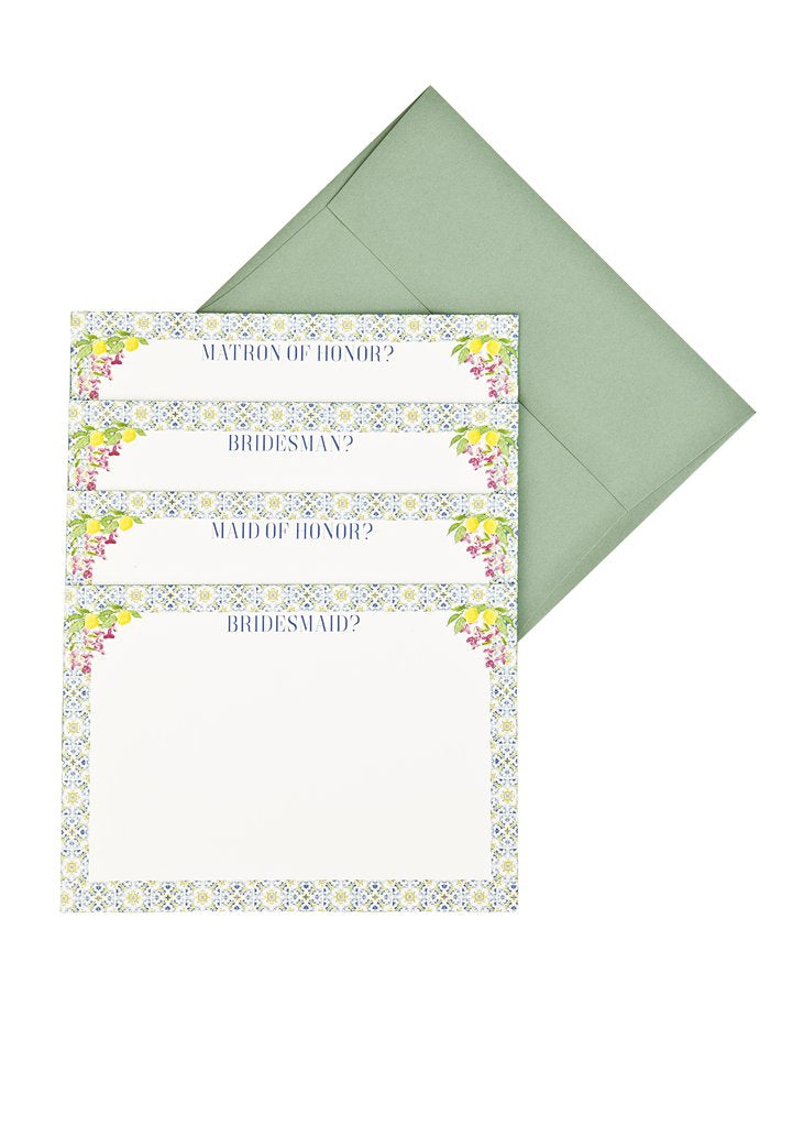 Bridesmaids Cards in Italian Tile