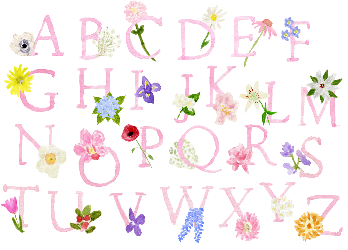 Floral Alphabet Sham