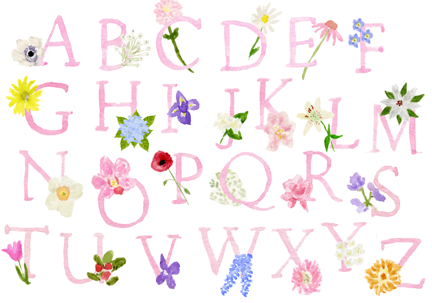 Floral Alphabet Baby Blanket
