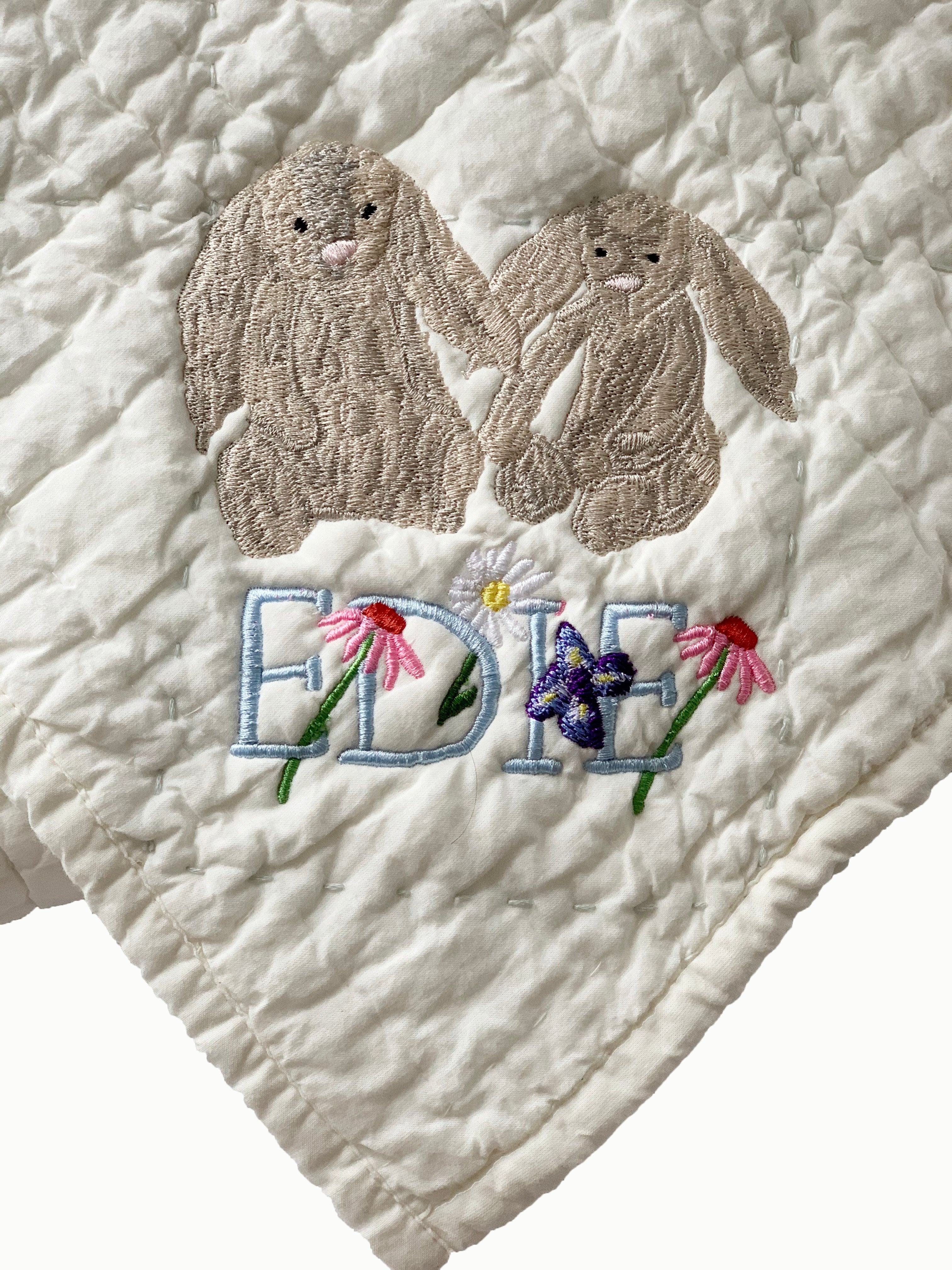 Animal & Floral Letter Blanket