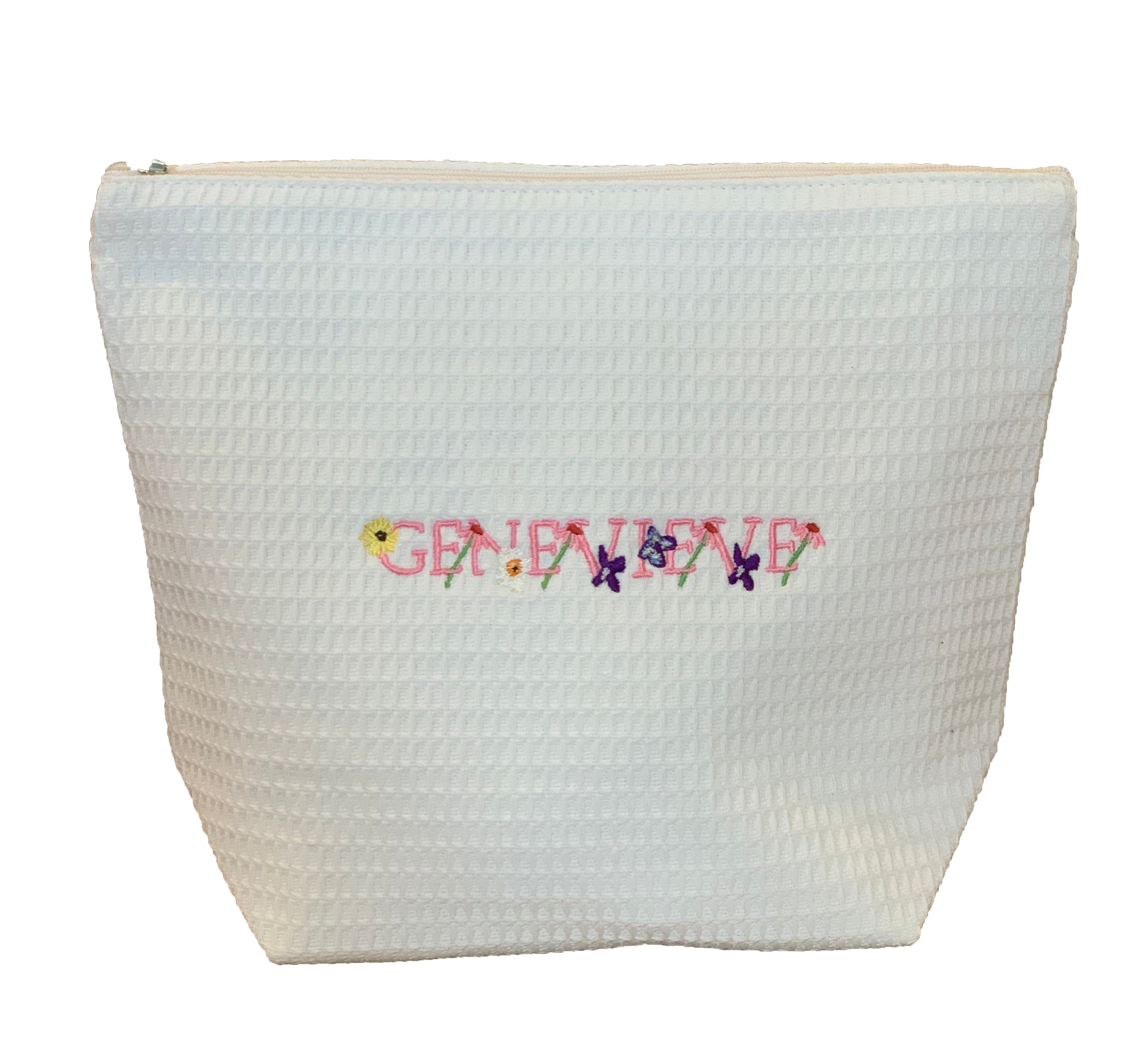 Custom Floral Alphabet Cosmetic Bag